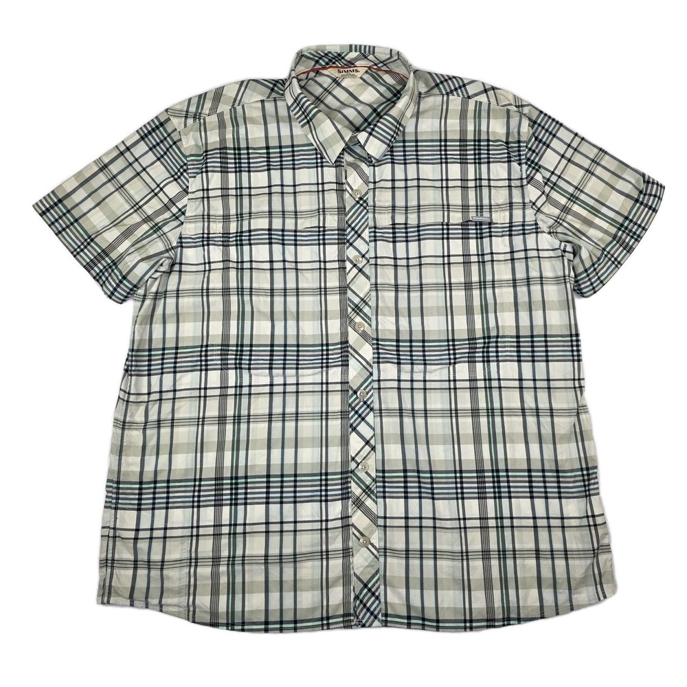 SIMMS brrr Nylon Performance Stretch Wicking Zip Pocket Fishing Shirt Mens XL